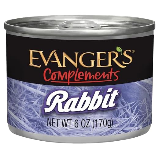 Evanger's Complements Rabbit for Dogs & Cats – 24 Count, 6 oz Each – Single-Protein Formula Cooked in Broth – Grain & Gluten Free – Wet Dog & Cat Food