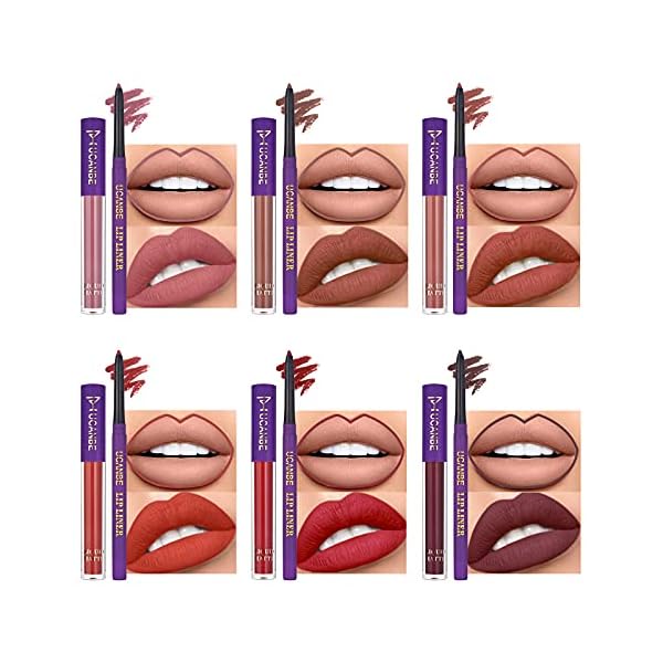 UCANBE-13pcs-Ladys-Night-Lipstick-Makeup-Set-6-Velvety-Matte-Liquid-Lipsticks-6-Matching-Smooth-Lip-Liner-1-Moisturizing-Lip-Gloss-Primer-Waterproof-Long-Lasting-Lip-Make-Up-Gift-Kit UCANBE 13pcs Lady's Night Lipstick Makeup Set, 6 Velvety Matte Liquid Lipsticks + 6 Matching Smooth Lipliner Pencil + 1 Moisturizing Lip Gloss Primer, Waterproof Long Lasting Lip Make Up Gift Kit