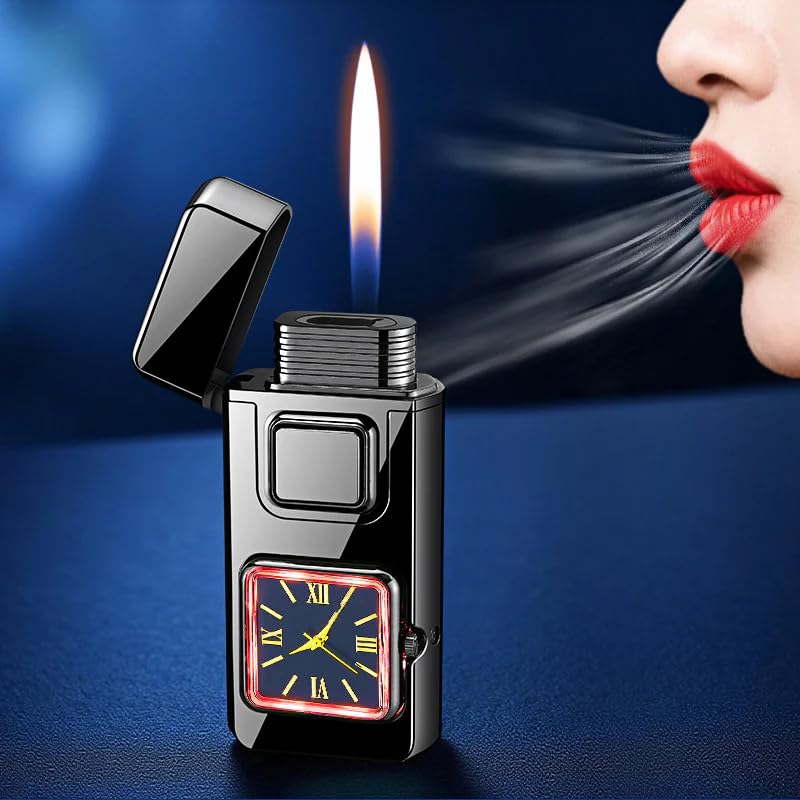 Encendedor multifuncional creativo con reloj integrado miniatura 6