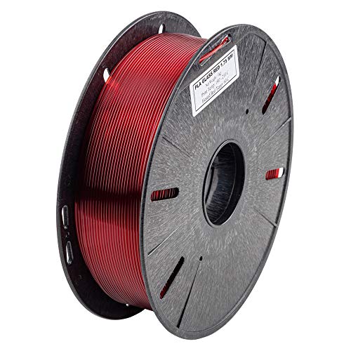 Image of Tesseract Premium PLA + 1.75mm 3D Printing Filament | Dimensional Accuracy + /- 0.03mm | Compatible with Most FDM Printers | 1 KG 3D Printer Filament - PLA Glass Red (Quantity 1)