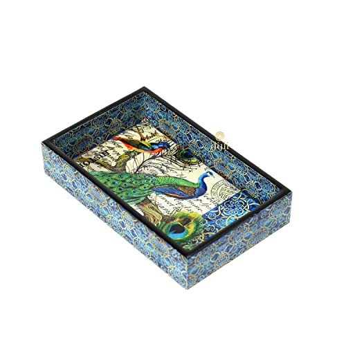DULI Enamel Coated Multipurpose Tray in MDF | Serving Tray for Home & Dining Table | Multipurpose Tray | Water & Heat Resistant Durable (SinglePeacock) (B0BG66HKXW) Amazon Price History, Amazon Price Tracker