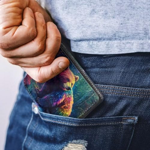 Image of Coldinair Forest Bear Wallet for Boys,Cute Wallet for Kids 8-10,Leather Bi-Fold Wallet Small Wallets Slim Coin Purse for Teens Little Boy