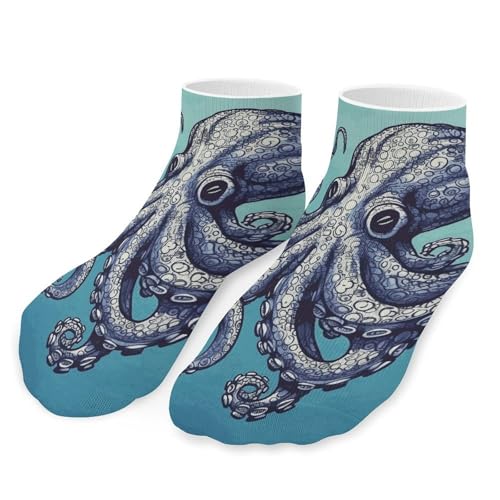 Octopus Design Socks Ankle Length Socks Casual Short Socks for Women Men Low Cut Sports Socks Running Socks No Show Socks Ankle Socks Athletic Socks Workout Socks