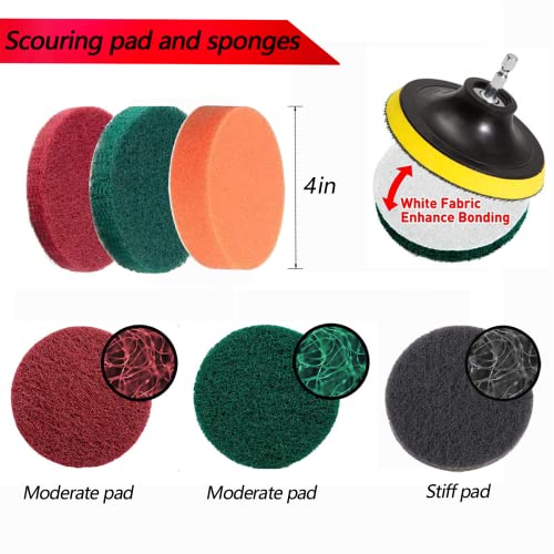 Drill Brush for Cleaning, 20Pcs Drill Brushes Set, Power Scrubber Attachment Kit for cleaning Bathroom, Kitchen, Sink, Tub, Floor/Wall Tile, Grill, Boat/Car wheel all Surfaces, Fits Most Drills - Image 4