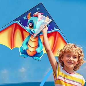 Dragon Dinosaur Delta Kite for Kids Ages 4 8 8 12 and Adults Easy to Fly Beach Kites for Beginners Outdoor Fun Kites for Boys Girls Gifts for Easter and Festival