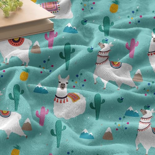Tomalillin ZP-CQMT-MT-6-S Alpaca Botanical Throw Blanket Cozy Plush Boho Bohemia Llama Flannel Blankets Lightweight Fuzzy Party Blanket Gifts For Adult Bed Couch Sofa Kids 100X130Cm thumb #5