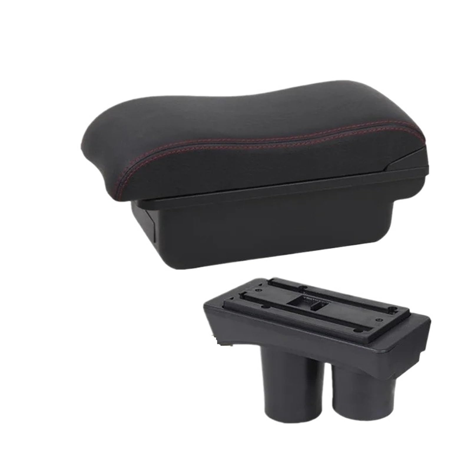 UMDJJU For Citroen C2 For C3 Car Armrest Box Storage Interior Parts Retrofit Accessories Car Centre Console Armrest Box(A2 Black red NO USB)