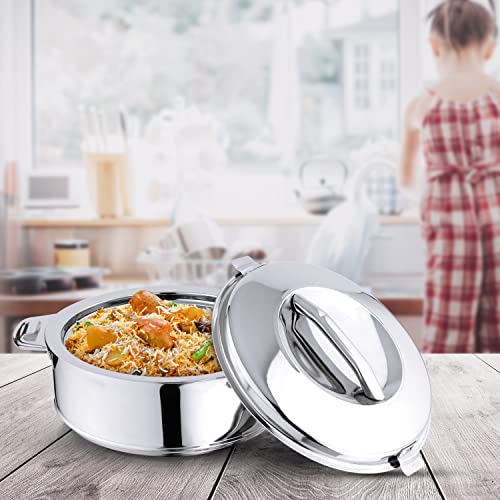 Image of LIMETRO STEEL Stainless Steel Double Wall Insulated Casserole with Steel Lid (3.5)