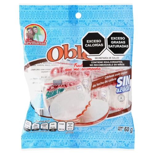 Las Sevillanas - Sugar Free Obleas Milk Goat Candy, from Mexico - 2.11 oz / 60 gr - 3 Pack