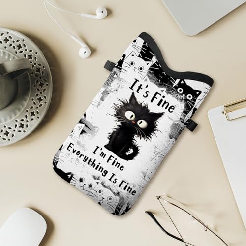Image of Cell Phone Sleeve Pouch Case Bag with Crossbody Strap Neck Lanyard for Women Men, Cat Lover Gifts Cell Phone Crossbody Bag 7.1x3.9 Inch