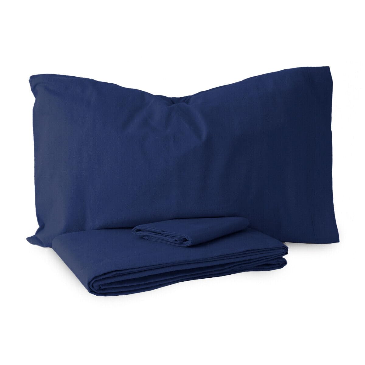 Morbidissimi Set Sacco Copripiumino + federa in Flanella 100% cotone felpato Tinta Unita per letto Singolo BLU