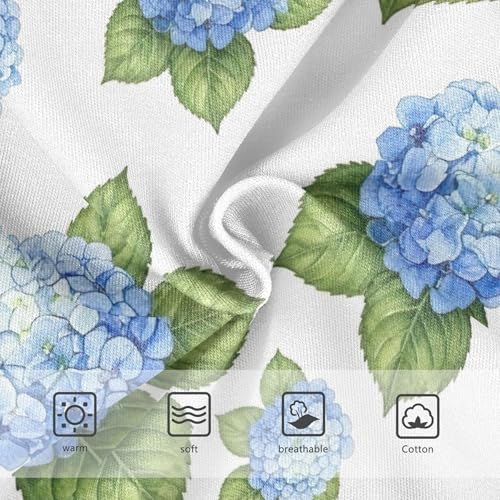 Cotton Toddler Girls Underwear Watercolor Blue Hydrangea Flowers Little Girl Panties Artistic Underpants Briefs 2t3
