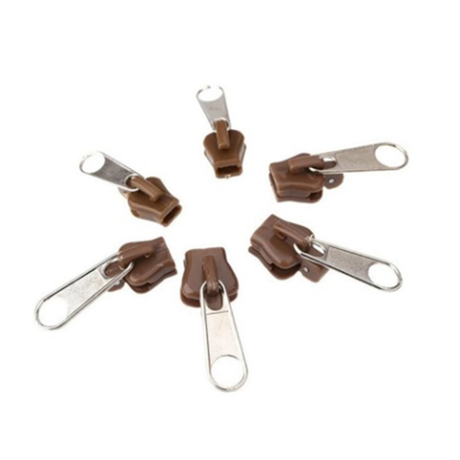 Tirones para deslizamientos de cremallera de metal Kit de reparación de cremalleras instantáneas universales, diseño deslizante de cremallera de repuesto for costura DIY, 6/12 Uds.(Black+silver,6pcs)