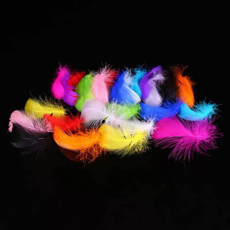 Lot De 100 Plumes Colorées Naturelles - Plumes Moelleuses Pour Bricolage, Attrape-rêves, Bijoux Et Décoration