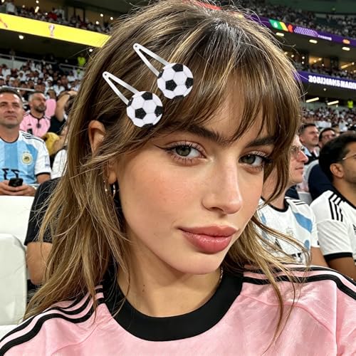 Pinzas de cabello con diseño de fútbol 6 piezas miniatura 3