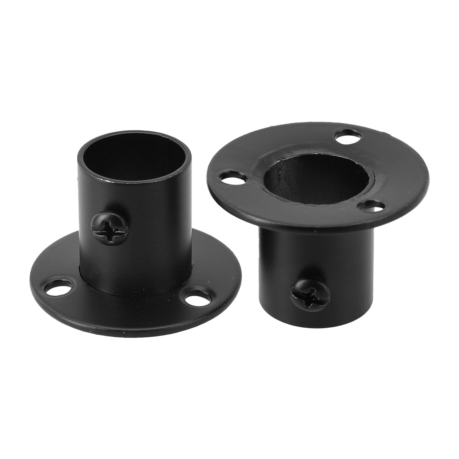 Ugzpwqlnx Black Stainless Steel Pole Socket Flange Rod, Stainless Steel Wardrobe Pole Sockets 19-32Mm 2 Pcs(25Mm)