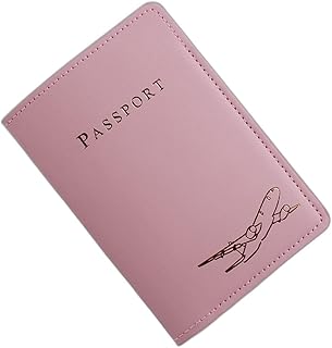 جراب لجواز السفر مطبوع عليه حرف طائرة من Shein باللون الوردي M1368373 زهري جلد صناعي للبالغين الجنسين