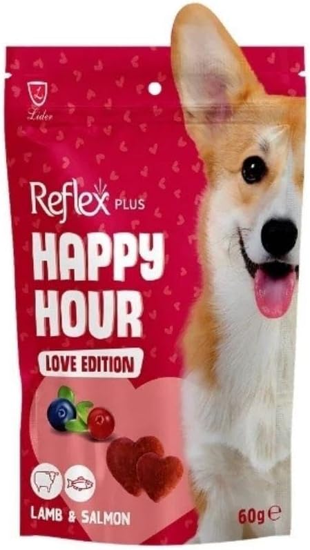 Reflex Plus Happy Hour Love Edition Kuzulu ve Somonlu Köpek Ödül Maması 60 Gr