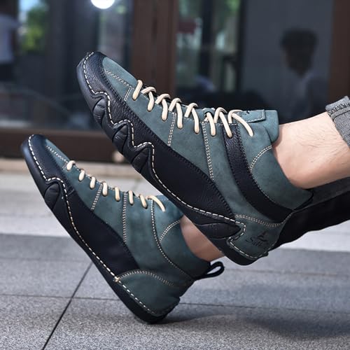 Men's Lightweight Handmade High Top Chukka Boots - Soft Leather Lace-Up Ankle Boots for Driving Hiking & Walking - Non-Slip Dress Sneakers All Season Casual3