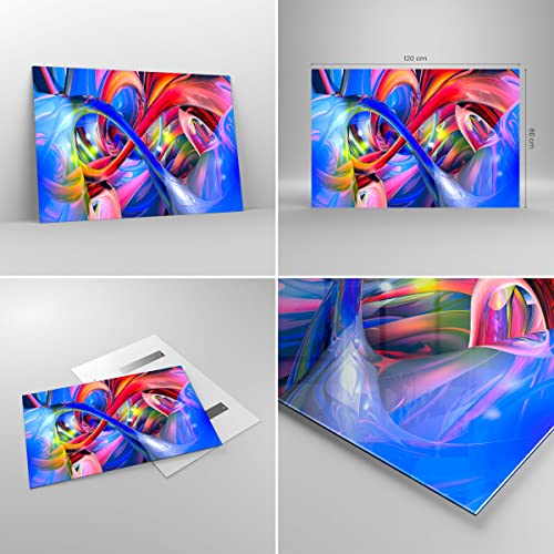 Image Tableau en Verre 120x80cm | Graphisme Abstrait Coloré Horizontal