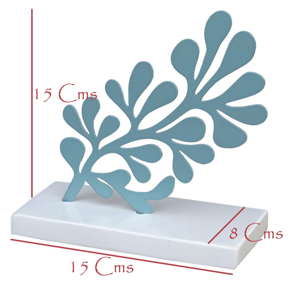 MORii® Scandinavian Coral Reef Pedestal - Mango Wood Base with Glossy Metal Body, Soft Pastel Colors, Sturdy Tabletop Decor (Combo Pack, 1 Large + 1 Small) 4
