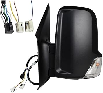 Rear View Electric Thermal C/Fan Short Right Arm [Passenger Side] for Car Sprinter - Black Shell - 3 9PIN CONNECTORS - BLIS System