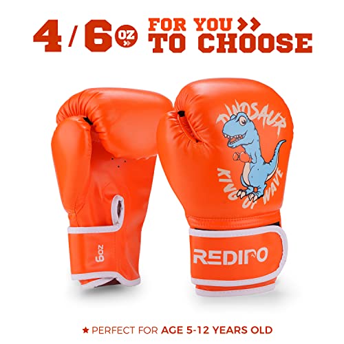 Redipo Kids Boxing Gloves For Boys And Girls, Youth Boxing Training Gloves For Kids 3-15, 4&6Oz Punching Bag Kickboxing Thai Mitts Mma Training Sparring Gloves #TOP2