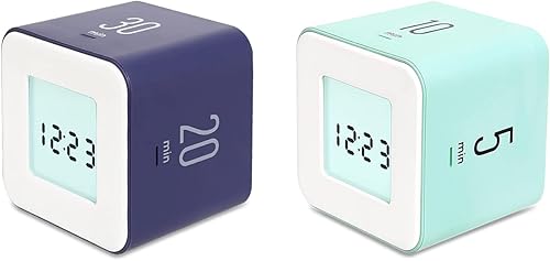 mooas Temporizador de cubo múltiple violeta (5, 10, 20, 30 minutos) y menta (1, 3, 5, 10 minutos), reloj y alarma, gestión del tiempo, tiempo para
