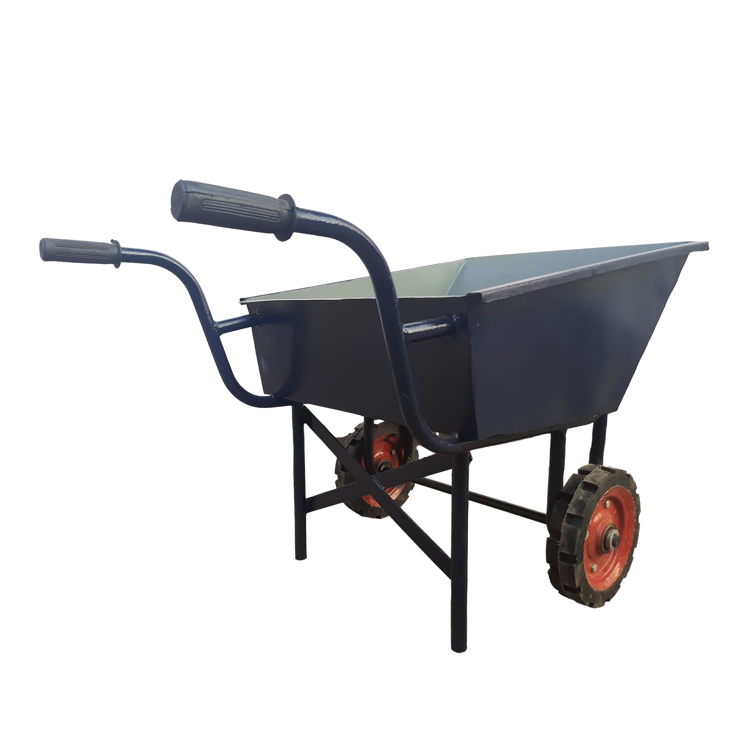 AKURA,Heavy Duty Metal Light Weight Double Wheel Barrow Trolley Suitable for Construction Site,Agriculture,Gardening,Industrial,Landscaping,Playground,Material Handling Trolley for Loads of 200kg