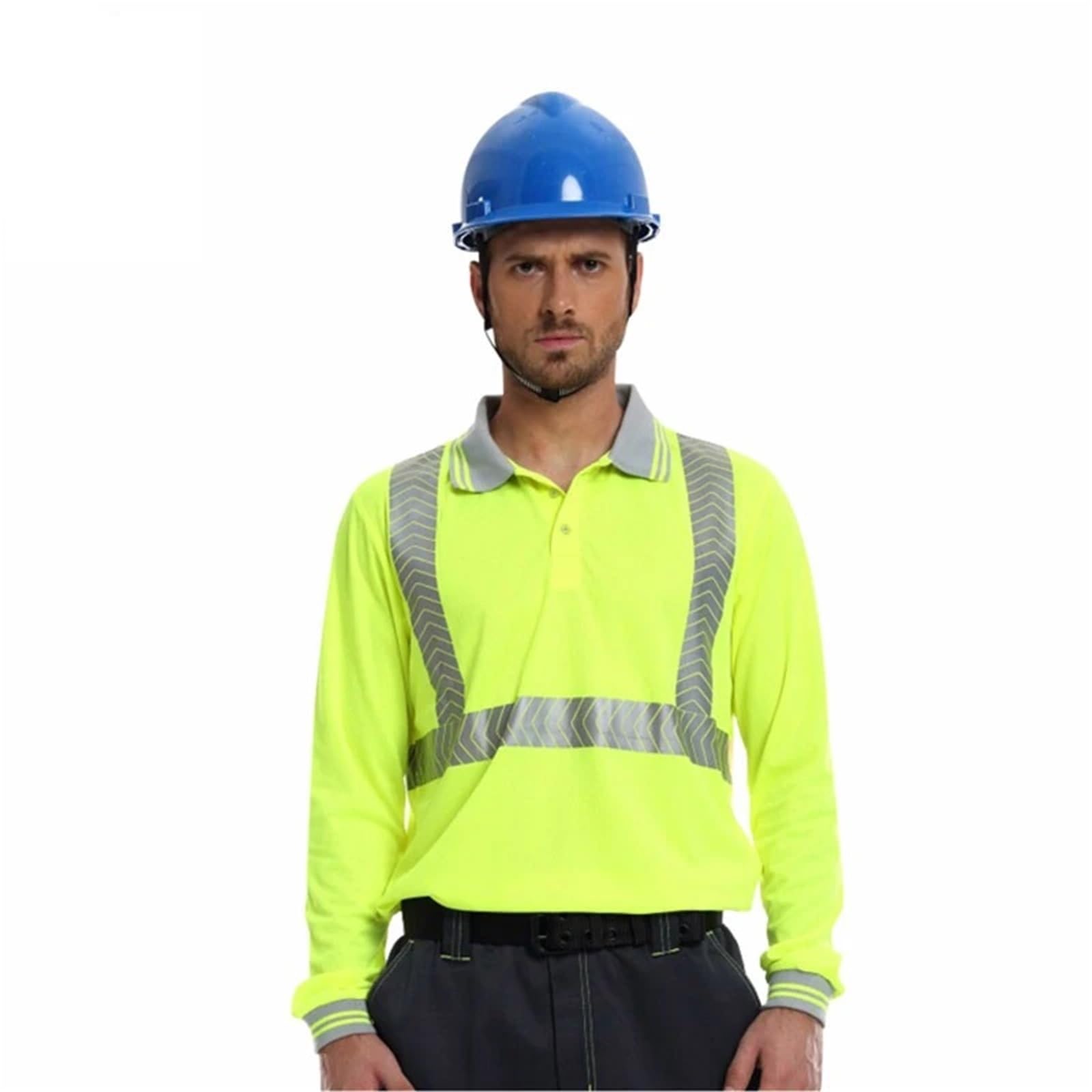 Camiseta reflectante de manga larga, prenda de trabajo de alta visibilidad for construcción e ingeniería, reflectante de seguridad.