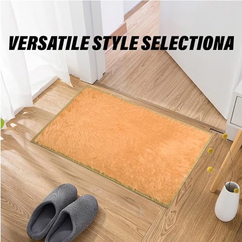 Image of Heart Home Door Mat | Door Entrance Mat | Shaggy Door Mat | Floor Door Mat | Anti-Slip Door Mat | Door Mats for Outdoor & Indoor | Kitchen Door Mat | Yellow
