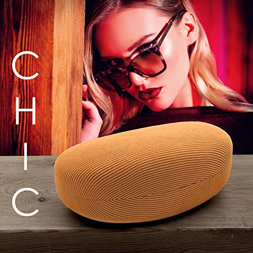 Image of MyEyeglassCase Large Hard Sunglasses Case | fits Large curved Sunglasses, with microfiber bag and cleaning cloth