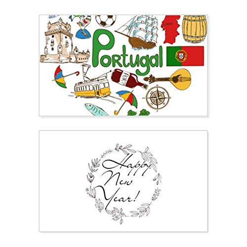 Tarjeta conmemorativa de Portugal Love Heart para compartir amor en Año Nuevo