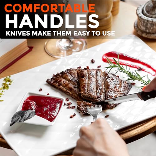 ZYBUX - Steak Knives Set of 8 - Dishwasher Safe Steak Knives Stainless Steak Knife Serrated - Dinner Knives - Image 6