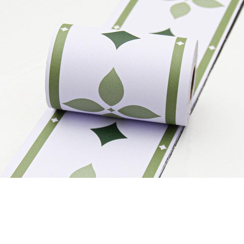 Bordo Decorazione Autoadesiva Rimovibile per Cucina Bagno Piastrelle Adesivo per Pareti Autoadesiva Foglia Verde 10cm X 300cm