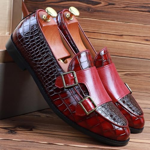 Mens PU Leather Loafers Crocodile Pattern Slip-On Dress Shoes for Men2