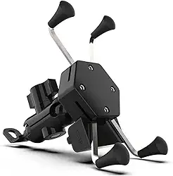 Suporte de Celular para Moto com carregador USB. Fixe no guidão ou retrovisor e mantenha seu celular seguro e carregado durante viagens. Resistente, ajustável e fácil de instalar