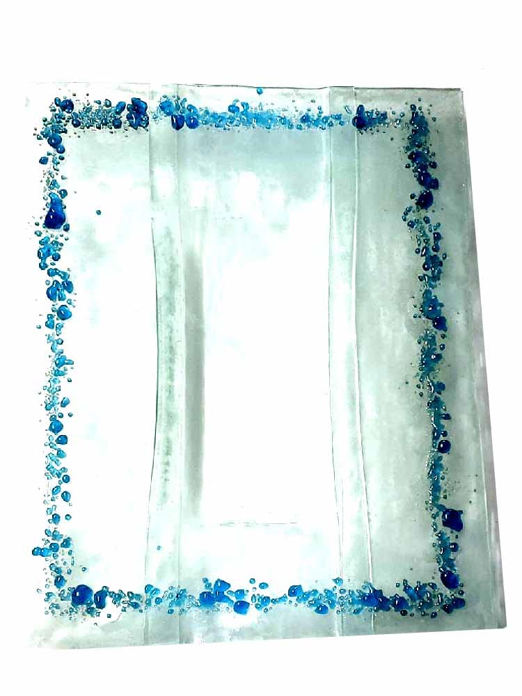 Centre de table en verre coulé d'Italie, décoration d'artisanat d'art fait main 32x40 cm