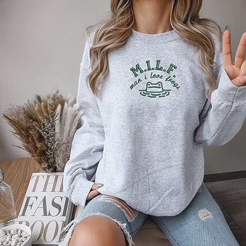 Embroidered Milf Man I Love Frogs Shirt, Cute Slogan T Shirt, Cute Milf Sweatshirt, Personalised Tee Gift, Funny Milf Hoodie Present, Present For Her3