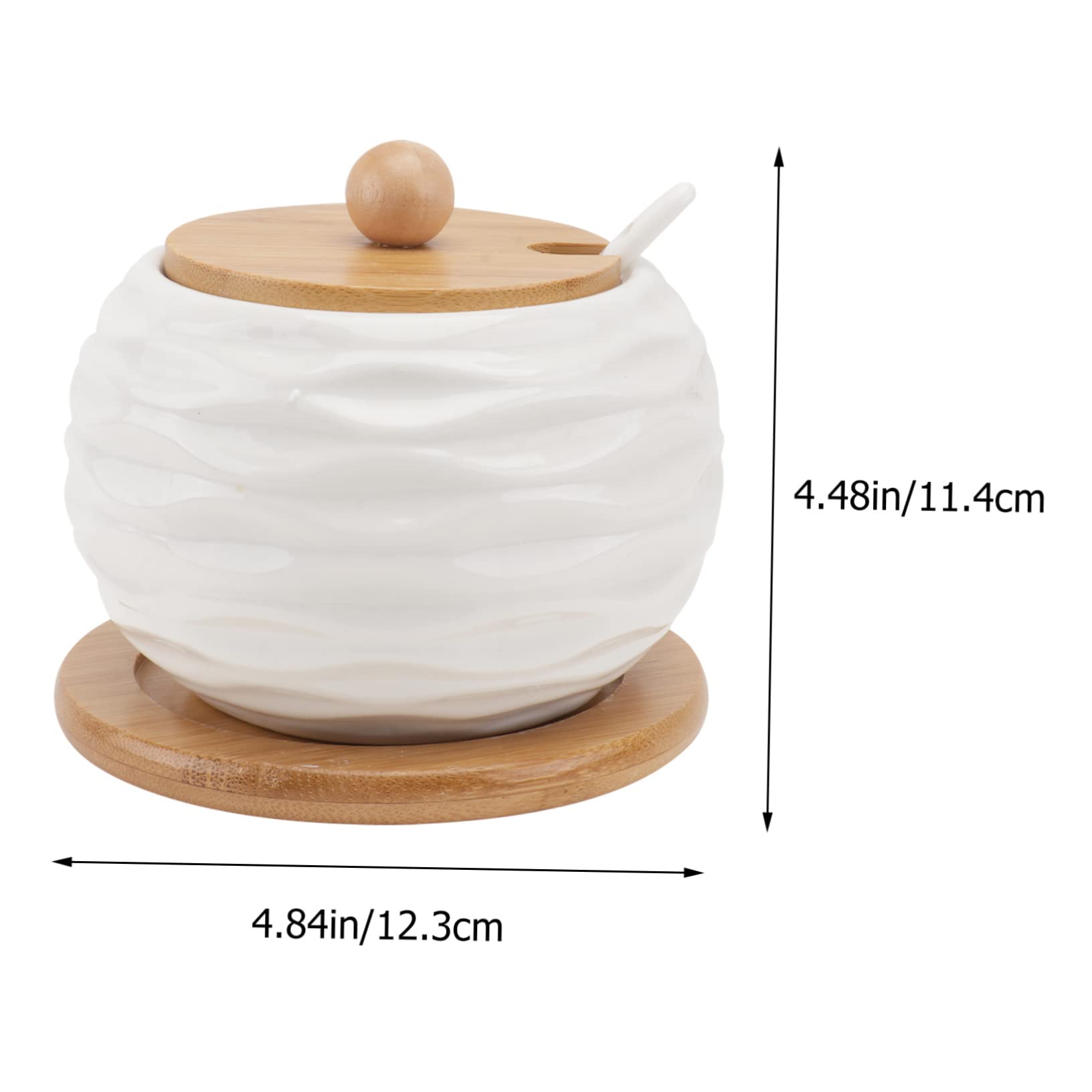 Cabilock 1Set Multi Function Spice Jar with Tray Ceramic Condiment Container with Spoon Easy to Clean Seasoning Box for Kitchen Organization for Storing Spices