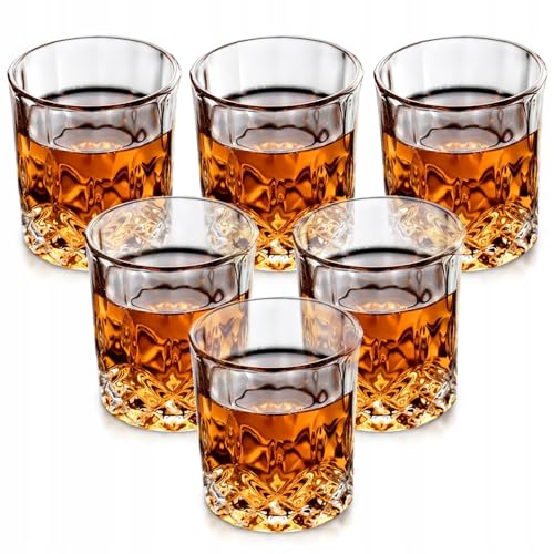Kristallglas Whisky Gläser Set 6 x 230 ml für verschiedene Getränke