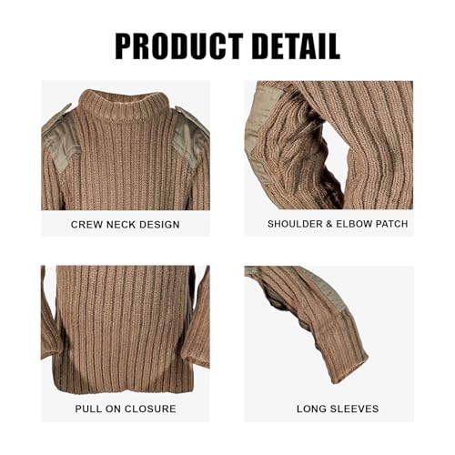 Fort Workwear Youth Crew Neck Commando Sweater - Military-Style Pullover - Little Kid and Big Kid Sizes3