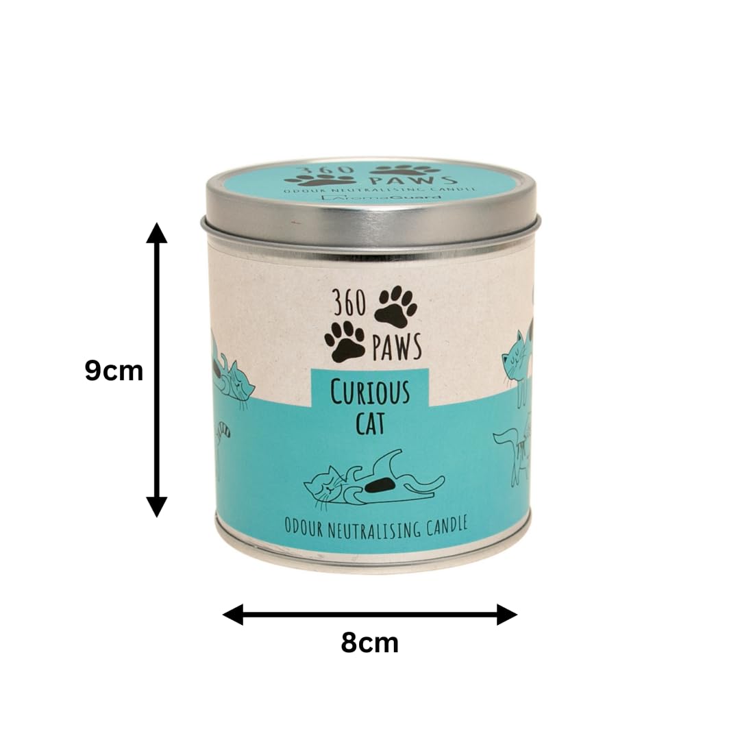 360 Paws Curious Cat Odour Neutralising Candle, White - Image 4