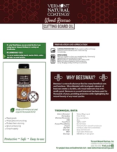 Vermont Natural Coatings Wood Rescue Food Safe Wood Oil