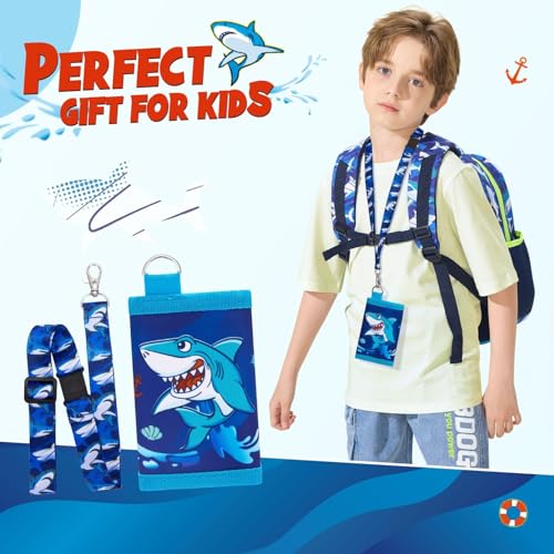 Image of WAWSAM Shark Kids Wallet for Boy, Trifold Boys Wallet for Kid Age 4-18
