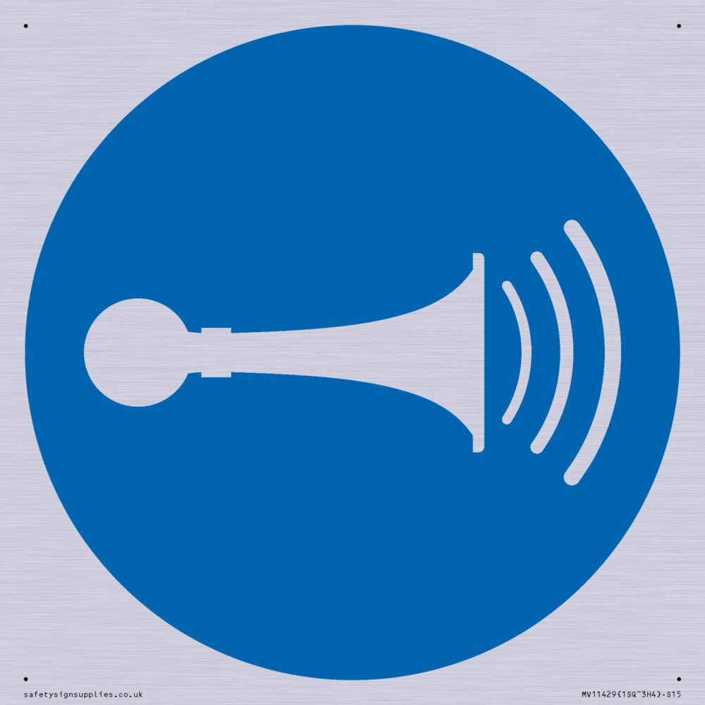 Mandatory: Sound horn Sign - 150x150mm - S15