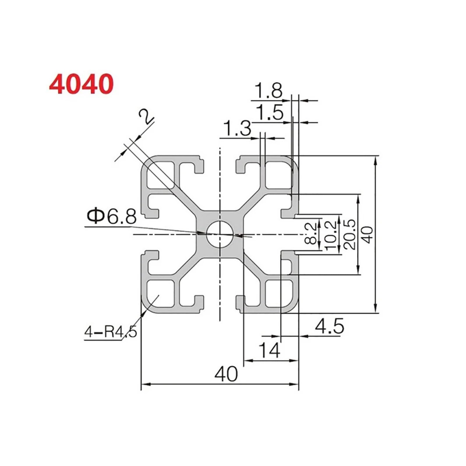 2PC 4040 aluminium profil Europäischen standard eloxiert extrudierten 600-2000mm länge linearführung(2000mm)