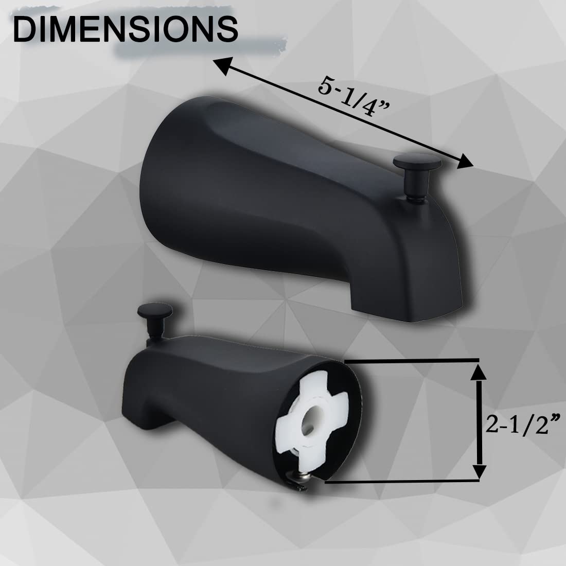 SIIKEYE Bathtub Tub Faucet Spout with Diverter for Slip-FIT Copper Pipe Connections, Black