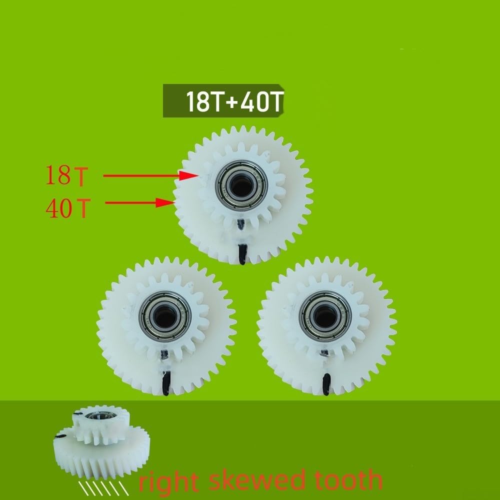 3-teiliges Zahnradset für E-Bike Motor 40T + 18T Zähne Nylon Ersatzgetriebe Weiß Elektrorad Antriebsystem Durchmesser 43mm-25mm 6mm Innenlager
