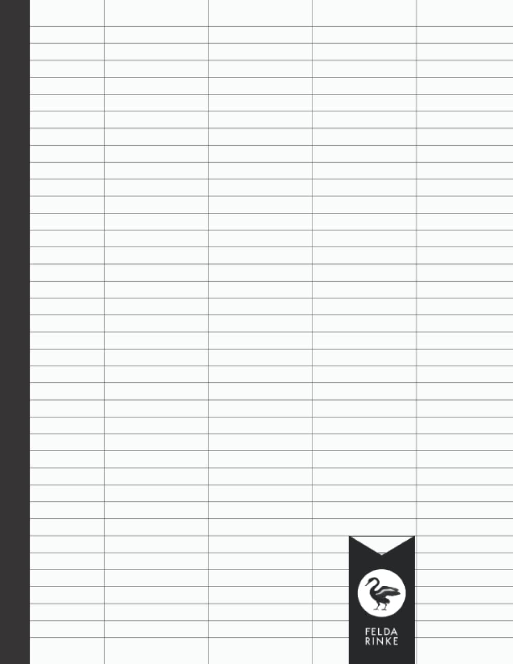 5 Column Notebook: Medium Ruled 5 Column Template | 8.5" x 11" | 110 Pages - 55 Sheets